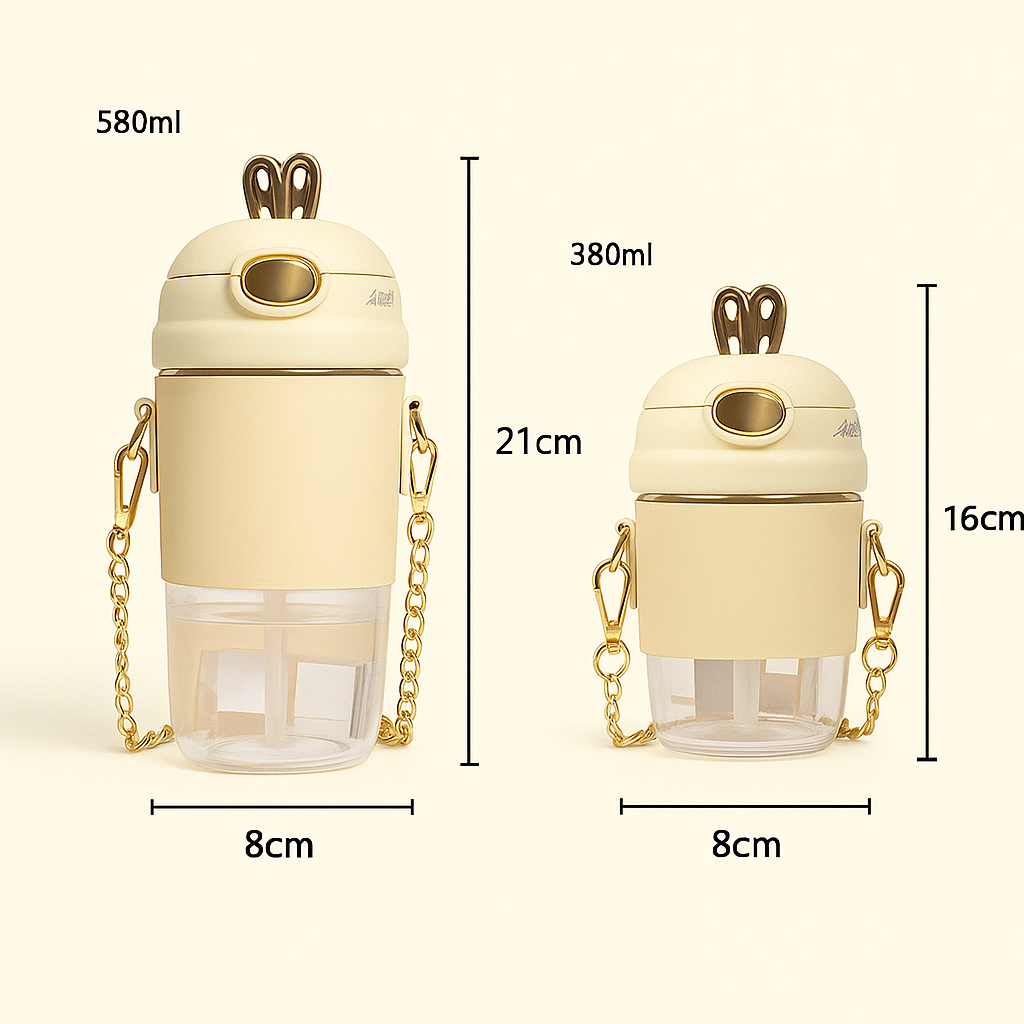 Bouteilles d'eau en plastique avec oreilles de lapin 580ml